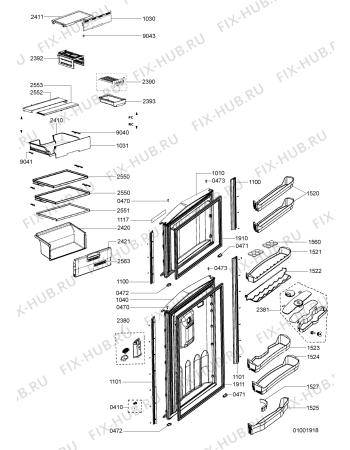Взрыв-схема холодильника Whirlpool VS 501 IX - Схема узла