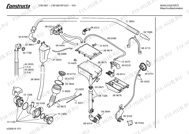 Взрыв-схема стиральной машины Constructa CW18070FG CW18070 - Схема узла 05