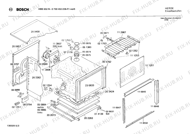 Взрыв-схема плиты (духовки) Bosch 0750452238 HBE652N - Схема узла 02