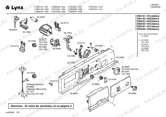 Схема №3 LT815 с изображением Переключатель для стиралки Bosch 00036908