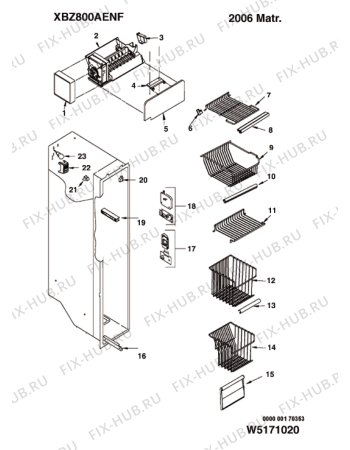 Схема №2 XBZ800AENF (F045537) с изображением Часть корпуса для холодильника Indesit C00195440