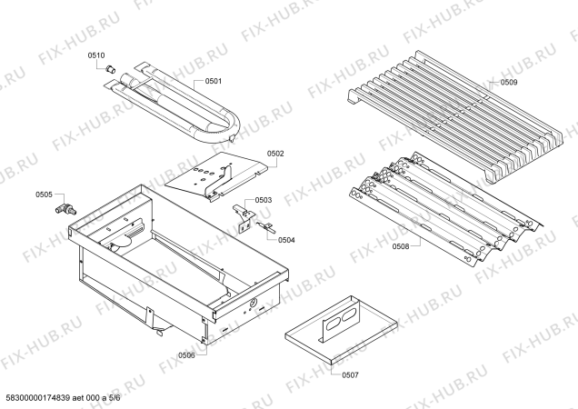 Схема №1 PC364GLBS с изображением Коллектор для плиты (духовки) Bosch 00663548