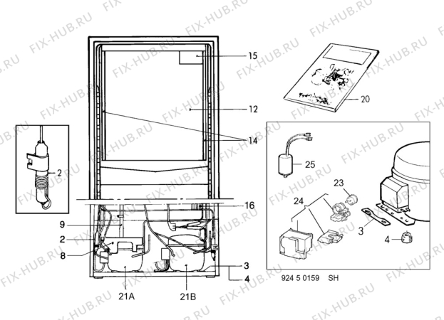 Взрыв-схема холодильника Husqvarna Electrolux GME380KF - Схема узла C10 Cold, users manual