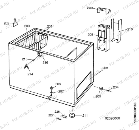 Взрыв-схема холодильника Electrolux ec1509n - Схема узла Housing 001