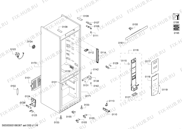 Схема №1 BD3056B3LN Profilo с изображением Контейнер для холодильной камеры Bosch 00754251