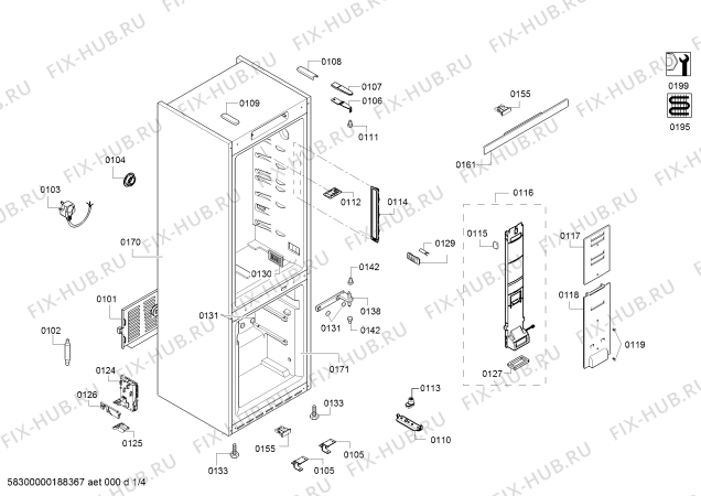 Схема №1 BD3056B3LN Profilo с изображением Крышка для холодильной камеры Bosch 00754252