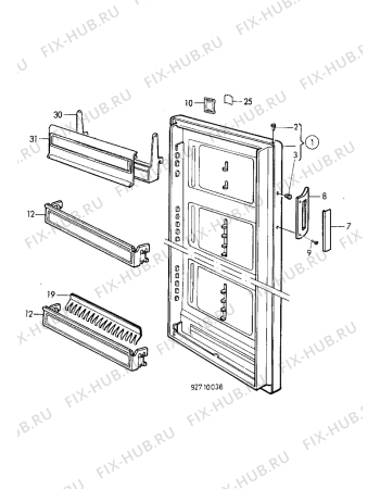 Взрыв-схема холодильника Electrolux ER3406C - Схема узла Door 003