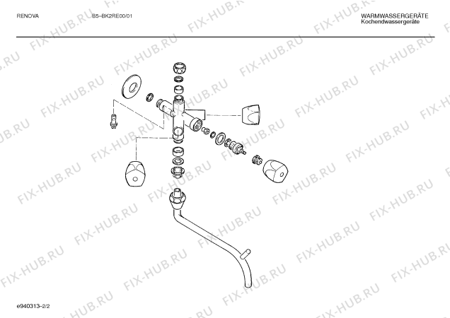 Взрыв-схема водонагревателя Renova BK2RE00 - Схема узла 02