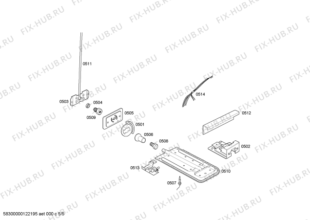 Взрыв-схема плиты (духовки) Bosch HSF12K30NF STYLE LIGHT I BCO GN 220V - Схема узла 05