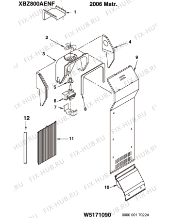 Схема №2 XBZ800AENFHA (F060904) с изображением Полка для холодильной камеры Indesit C00282785