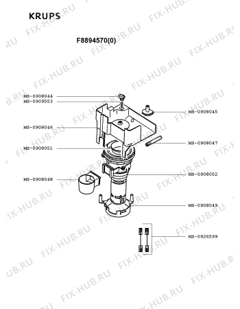 Взрыв-схема кофеварки (кофемашины) Krups F8894570(0) - Схема узла MP001867.0P6