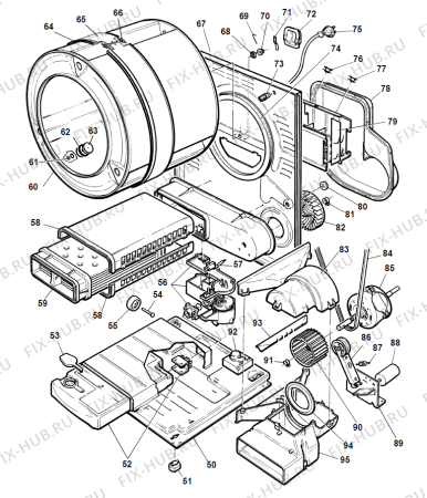 Взрыв-схема стиральной машины Gorenje TD45 ŘKO   -Kondens, třrk (900001891, ELTO TD45 ŘKO CONDENSING 6 Kg TUMBLE DRYER) - Схема узла 02