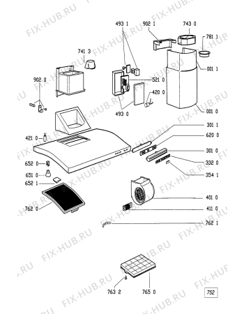 Схема №1 AKR 905/IX с изображением Спецфильтр для электровытяжки Whirlpool 481945858696