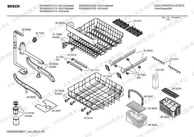 Взрыв-схема посудомоечной машины Bosch SGI4002AU - Схема узла 06