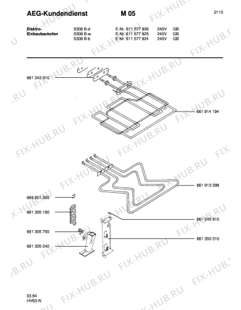 Взрыв-схема плиты (духовки) Aeg COMP. 5308B-W GB - Схема узла Section7