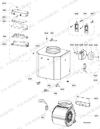 Взрыв-схема вытяжки Electrolux EFC9536X - Схема узла Section 4