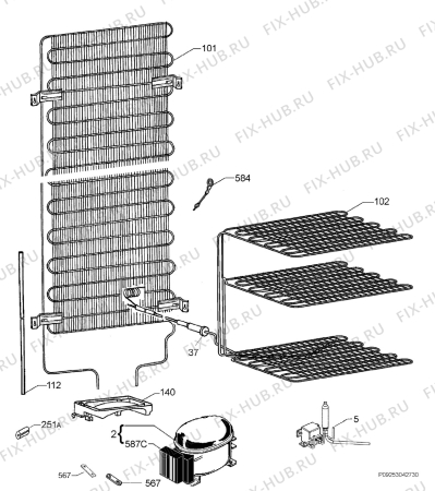 Взрыв-схема холодильника Aeg Electrolux S80400KG - Схема узла Cooling system 017