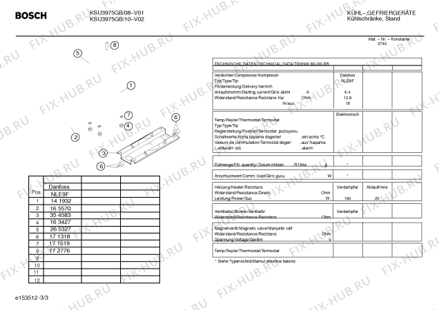 Взрыв-схема холодильника Bosch KSU3975GB - Схема узла 03