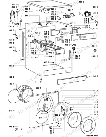 Схема №1 FL 7140 с изображением Ручка (крючок) люка для стиральной машины Whirlpool 481949878367