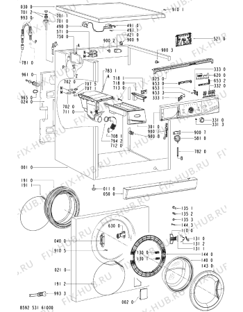 Схема №1 AWO/D 7721 с изображением Модуль (плата) для стиралки Whirlpool 481221470521