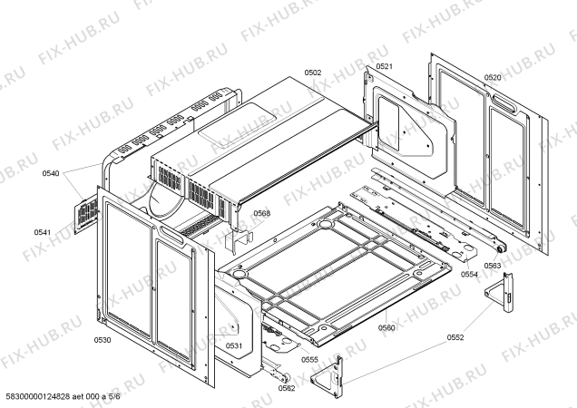 Взрыв-схема плиты (духовки) Bosch HEN736551 - Схема узла 05