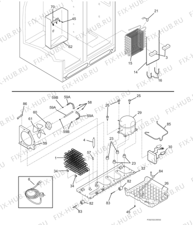 Взрыв-схема холодильника Electrolux ERL6296W5 - Схема узла Cooling system 017