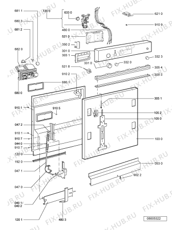 Схема №2 DW 100 S 401.097.67 с изображением Мини-ручка для посудомоечной машины Whirlpool 481241359206