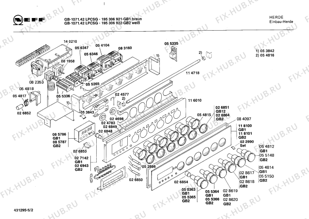 Схема №1 195307400 GB-1071.42LPCSG с изображением Ручка управления духовкой для духового шкафа Bosch 00055364