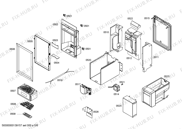 Схема №1 FI24DP30 с изображением Монтажный набор для холодильной камеры Bosch 00673238