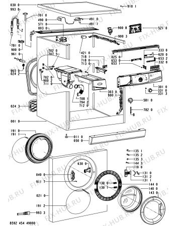Схема №1 AWO/D 4520/P с изображением Декоративная панель для стиральной машины Whirlpool 480111100317