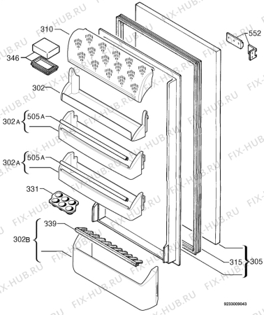 Взрыв-схема холодильника Zanussi ZI9235A1 - Схема узла Door 003