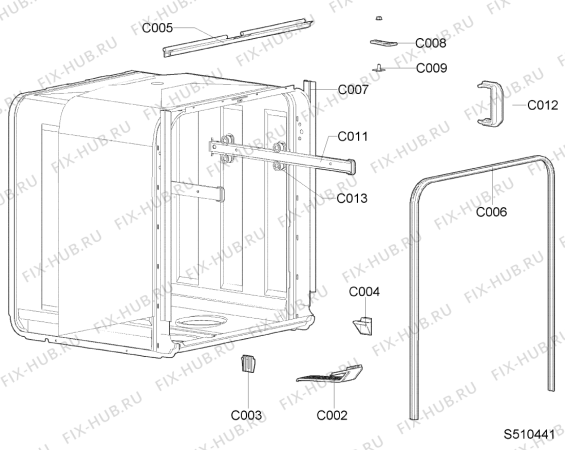 Схема №3 GSX 4966/1 G с изображением Панель для посудомойки Whirlpool 481244011077