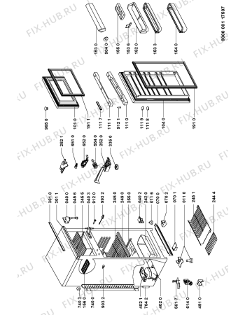 Схема №1 DP 4230 с изображением Корпусная деталь для холодильной камеры Whirlpool 481245228137