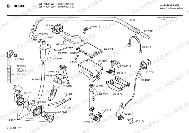 Схема №1 WFF1300SN, WFF1300 с изображением Вкладыш в панель для стиральной машины Bosch 00263786