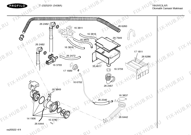 Взрыв-схема стиральной машины Profilo T-23252 - Схема узла 04