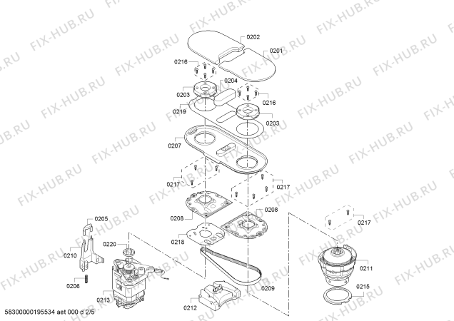 Взрыв-схема кухонного комбайна Bosch MUM9DT5S41 OptiMUM - Схема узла 02