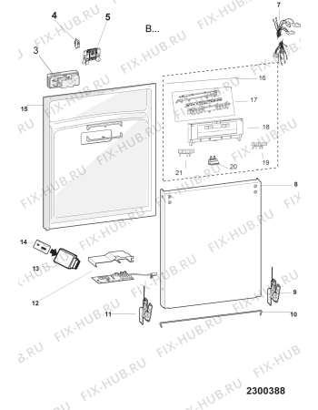 Схема №1 GCI 826 IX с изображением Запчасть для электропосудомоечной машины Whirlpool 488000387803
