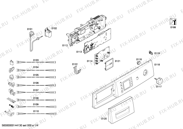 Схема №1 WAE244S1TR с изображением Панель управления для стиралки Bosch 00674040