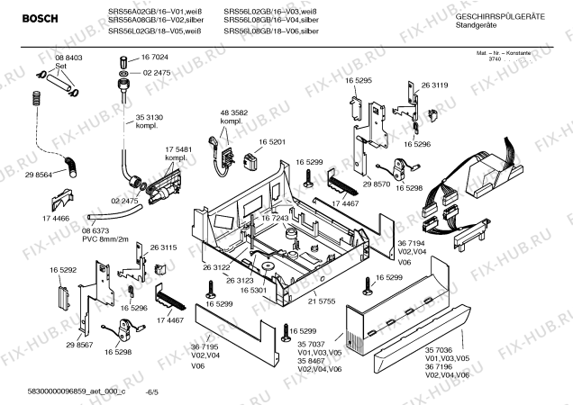 Схема №2 SRS56A08GB Logixx auto-option с изображением Передняя панель для посудомойки Bosch 00367197