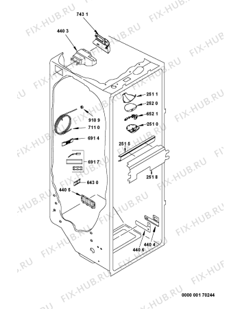 Взрыв-схема холодильника Whirlpool S20BRSB21A1 (F090510) - Схема узла