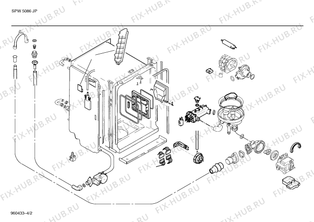 Схема №1 S4750S0JP sk51 с изображением Щелочная помпа для электропосудомоечной машины Bosch 00088767