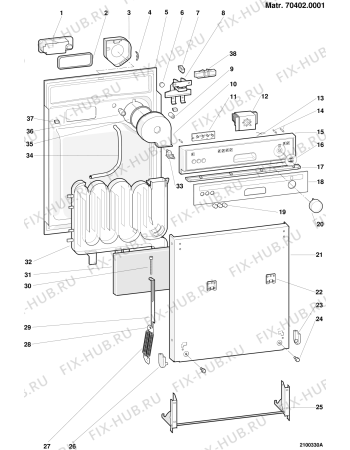 Взрыв-схема посудомоечной машины Indesit LV12753 (F015317) - Схема узла