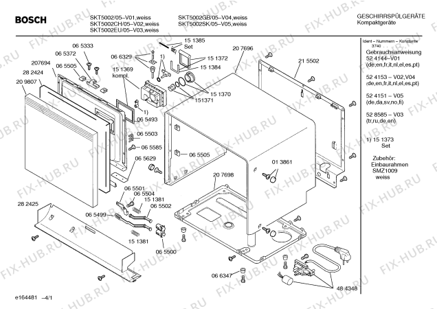 Схема №1 SKT2022DK с изображением Переключатель для посудомойки Bosch 00065534