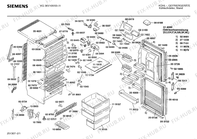 Схема №1 KG31V10II с изображением Терморегулятор для холодильника Siemens 00065337