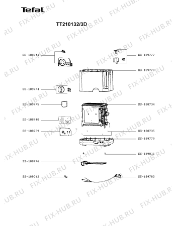 Схема №1 TT210132/3D с изображением Переключатель для электрофритюрницы Tefal SS-189774