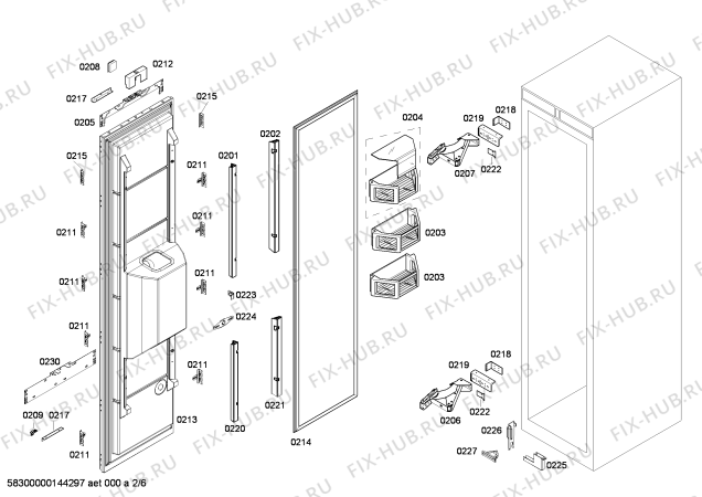 Схема №1 FI24DP31 с изображением Силовой модуль для холодильника Bosch 00677775