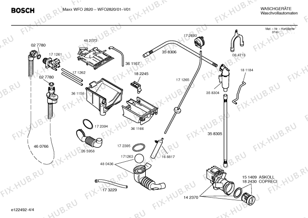 Схема №2 WFO2820 Maxx WFO 2820 с изображением Инструкция по установке и эксплуатации для стиралки Bosch 00587165