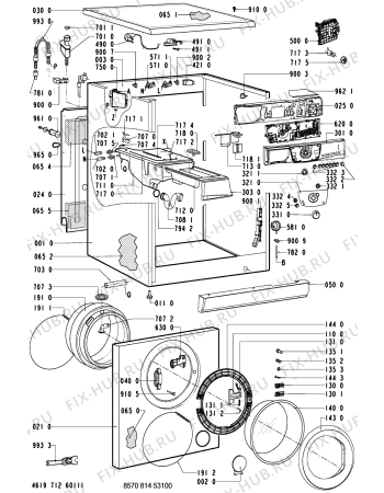 Схема №1 AWM 8143-AUSTR. с изображением Переключатель (таймер) для стиралки Whirlpool 481228219217