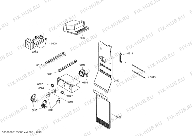 Схема №2 SK535264 с изображением Крышка для холодильной камеры Bosch 00241659