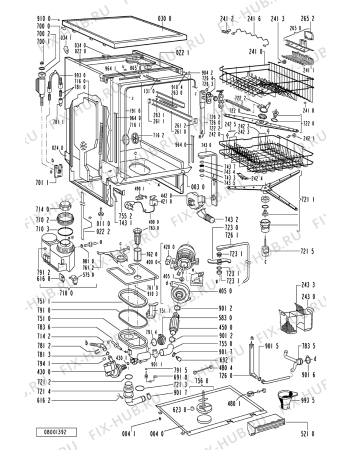 Схема №1 GSF 7394 TW-WS с изображением Обшивка для посудомойки Whirlpool 481245370446